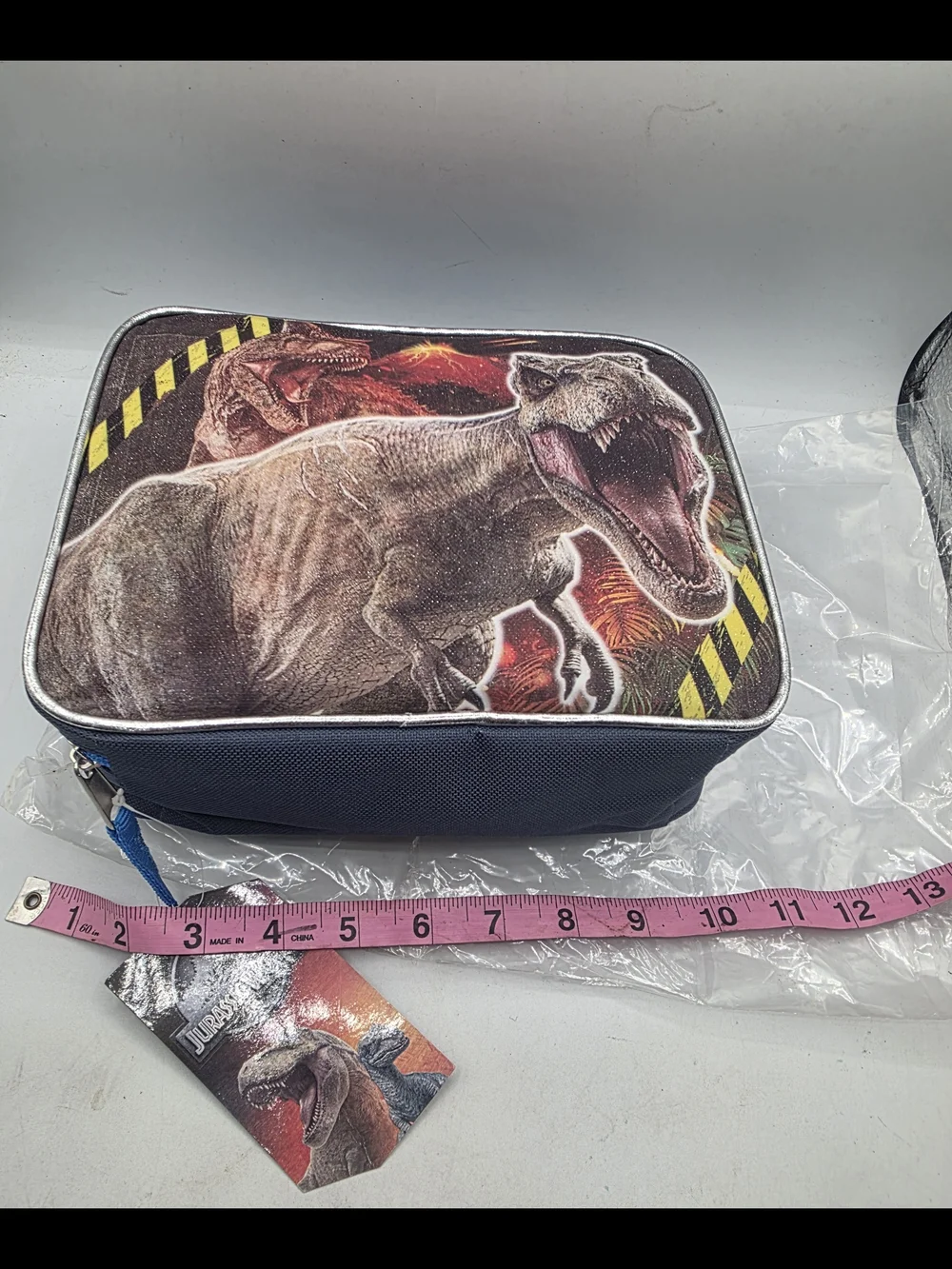 Jurassic World Lunch Bag Insulated T-Rex Dinosaur Zipper Around